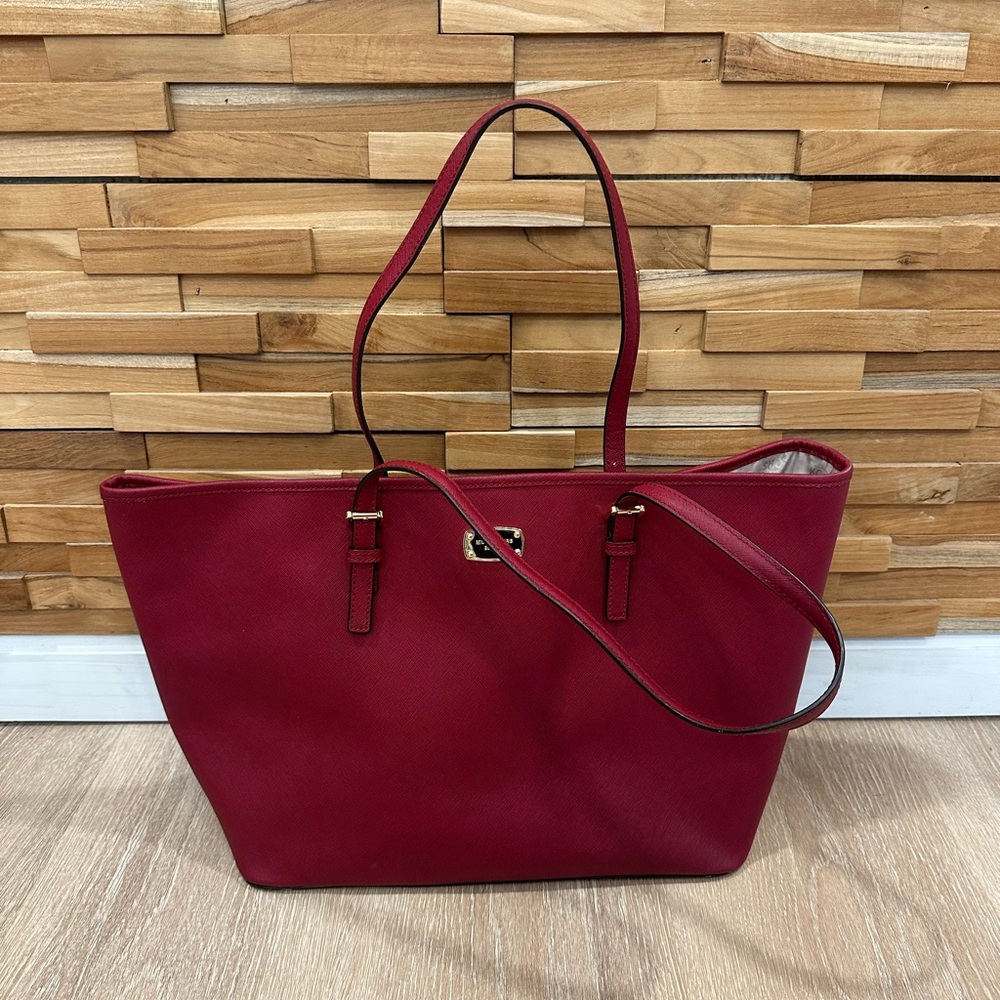 Michael Kors Elegant Red Berry Tote Bag